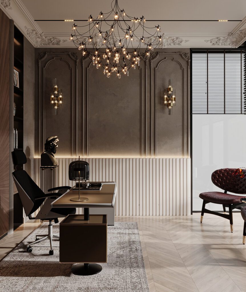 Home office Classic Neoclassic Majlis & dining – Doza Interiors
